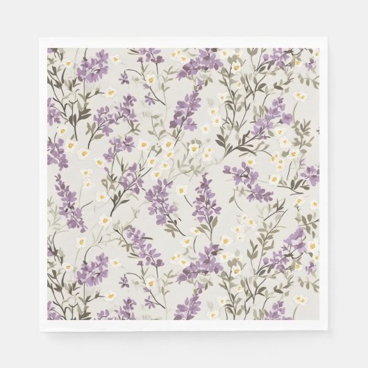 Serviette En Papier Lavande Lilac Design (Devant)