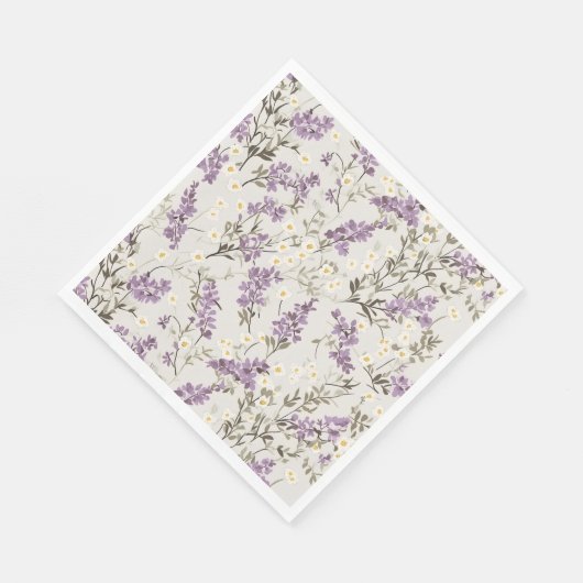 Serviette En Papier Lavande Lilac Design (Coin)