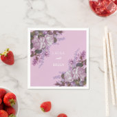 Serviette En Papier Lavande, Lilacs et Roses, Mariage (En situation)