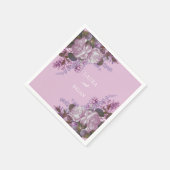 Serviette En Papier Lavande, Lilacs et Roses, Mariage (Coin)