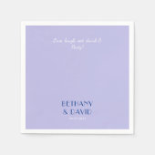 Serviette En Papier Lavande moderne et Mariage bleu (Devant)