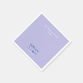 Serviette En Papier Lavande moderne et Mariage bleu (Coin)