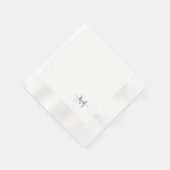 Serviette En Papier Lavande Monogramme Swash Script Cocktail blanc (Coin)