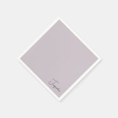 Serviette En Papier Lavande Nom de script personnalisé Douche Cocktail (Coin)