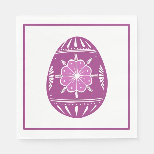 Serviette En Papier Lavande Oeuf de Pâques classique chic (Devant)