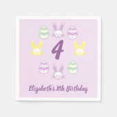 Serviette En Papier Lavande Pâques 4e anniversaire (Devant)