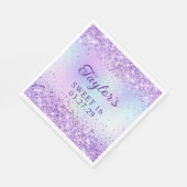 Serviette En Papier Lavande Parties scintillant Pale Iridescente Foil (Coin)
