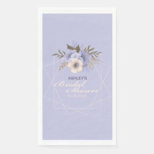 Serviette En Papier Lavande Pêche Pastel Géométrique Roses Mariage