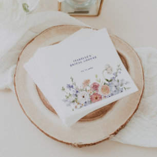 Serviette En Papier Lavande Printemps Floral Baby Shower de Mariage