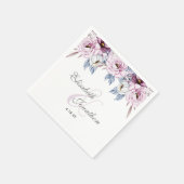 Serviette En Papier Lavande romantique & Poudre Bleu Floral Fleur (Coin)