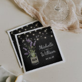 Serviette En Papier Lavande Rustique Mason Jar Mariage