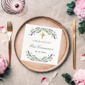 Serviette En Papier Lavande verdure fleurons violet première communion