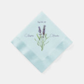 Serviette En Papier lavande vintage pour mariage personnalisé (Coin)