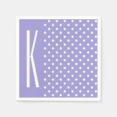 Serviette En Papier Lavande violet et Pois blancs (Devant)