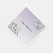 Serviette En Papier Lavande violet ombre Parties scintillant argent ét (Coin)