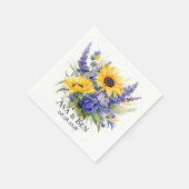 Serviette En Papier Lavande violette avec Mariage de tournesol (Coin)