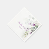 Serviette En Papier Lavande violette Plante et Mariage vert clair (Coin)