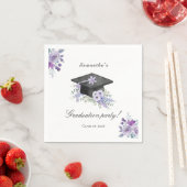 Serviette En Papier  Lavander Purple Floral Graduation  (En situation)