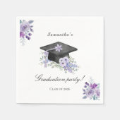 Serviette En Papier  Lavander Purple Floral Graduation  (Devant)