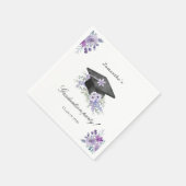 Serviette En Papier  Lavander Purple Floral Graduation  (Coin)