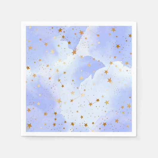Serviette En Papier Lavendar Golden Star Motif (Devant)