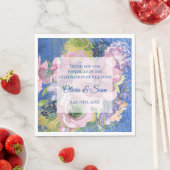 Serviette En Papier Lavender Blues Aquarelle Floral Parties scintillan (En situation)