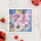 Serviette En Papier Lavender Blues Aquarelle Parties scintillant flora (En situation)