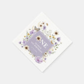 Serviette En Papier Lavender Boho Fleur sauvage Fille 1er fête d'anniv (Coin)