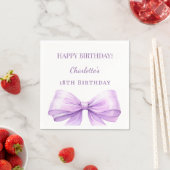 Serviette En Papier Lavender bow birthday party (En situation)