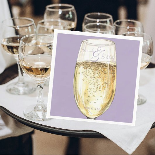 Serviette En Papier Lavender Bridal Brunch & Bubbly Shower Cocktail