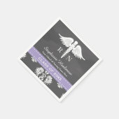 Serviette En Papier Lavender Chalkboard Caduceus Nurse Graduation (Coin)