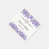 Serviette En Papier Lavender eucalyptus script m mrs coeur mariage (Coin)
