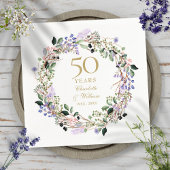 Serviette En Papier Lavender Floral Garland 50e anniversaire de Mariag