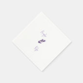 Serviette En Papier Lavender Floral Script Names Mariage Cocktail (Coin)