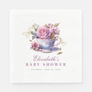 Serviette En Papier Lavender Floral Tea Cup Baby Tea Party Baby shower