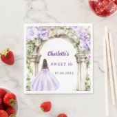 Serviette En Papier Lavender florals arch dress Sweet 16 luncheon (En situation)