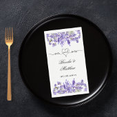 Serviette En Papier Lavender florals script m mrs coeur mariage
