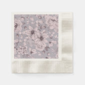 Serviette En Papier Lavender Grey Floral Watercolor (Devant)