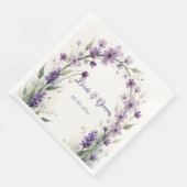 Serviette En Papier Lavender Lilac Floral Wedding (Coin)