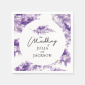 Serviette En Papier Lavender Mariage Élégant Personnalisé (Devant)