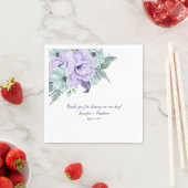 Serviette En Papier Lavender Mint Purple Aquarelle Peonies Réception (En situation)