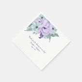 Serviette En Papier Lavender Mint Purple Aquarelle Peonies Réception (Coin)