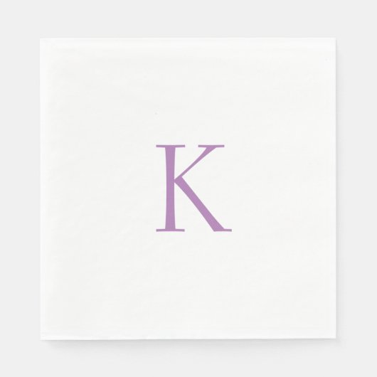 Serviette En Papier Lavender Monogramme Luncheon Napkins (Devant)