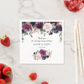 Serviette En Papier Lavender Navy Blue Floral Bloom Wedding planner (En situation)