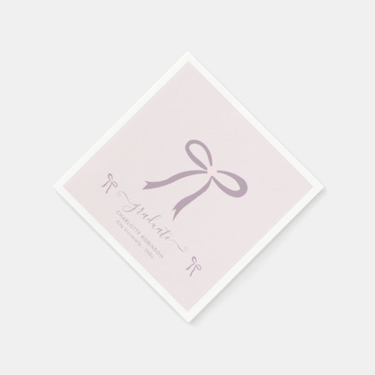 Serviette En Papier Lavender Pink Bow Graduation Party (Coin)