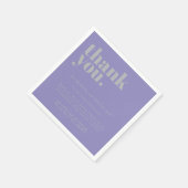 Serviette En Papier Lavender Silver Thank Minimalist Decor Wedding (Coin)