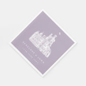 Serviette En Papier Lavender Vintage Castle Illustration Wedding (Coin)