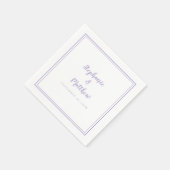Serviette En Papier Lavender Wedding Elegant Simple Modern Reception  (Coin)