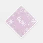 Serviette En Papier Lavender Winter Deuxième Flocon de neige (Coin)