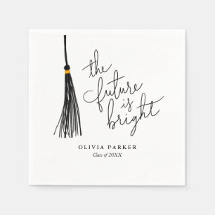 Serviette En Papier L'avenir est brillant Graduation Black Tassel